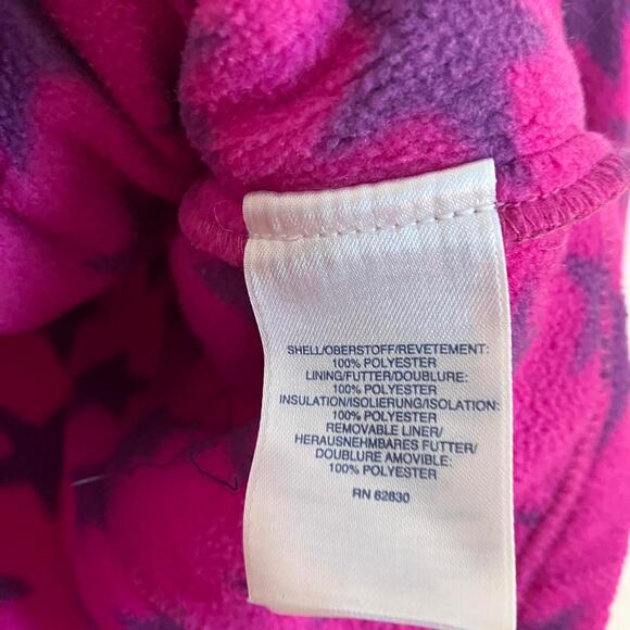 Land’s End Pink and purple star fleece Full Zip Youth jacket - Picture 3 of 4